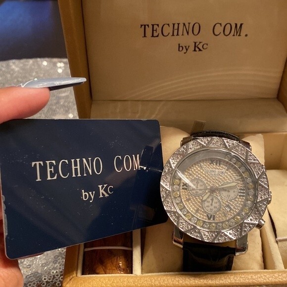 Techno Com by KC Diamond Watch with extra band NWT - Picture 7 of 9